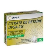 Betaine Citrate 2g by UPSA-Pack of 20 Effervescent Tabs (Sugar free-Mint... - £19.65 GBP