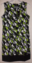 Nwt Womens Ronni Nicole Black White &amp; Lime Geometric Print Sleeveless Dress 16 - £22.02 GBP