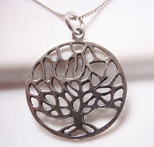 Round Tree of Life 925 Sterling Silver Pendant Corona Sun Jewelry - £2.58 GBP