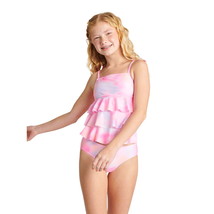 Justice Girls 2 Piece Ruffle Tankini Swimsuit - £15.14 GBP