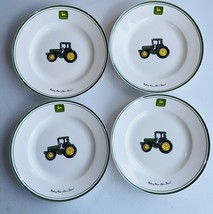 4 John Deere Tractor Logo 11-1/4” Dinner Plates ~ Marketed By Gibson Euc - £26.82 GBP