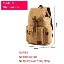 Vintage Canvas Backpack Unisex Casual Travel Wear-resistant Large Rucksack 14 in - £58.56 GBP