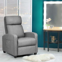 Recliner Sofa Wingback Chair with Massage Function-Gray - £237.97 GBP