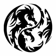 Anewdecals Dragon Wall Sticker-Dragon Yin Yang Fantasy-Custom Color Wall... - £12.65 GBP+