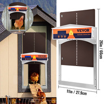 VEVOR Automatic Chicken Coop Door Opener Cage Closer Timer Light Sensor Brown - £135.88 GBP