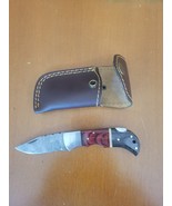 JW Steel Crafts Damascus Pocket Knife Rose Wood &amp; Dark Wood Handle - $1,670.17 MXN
