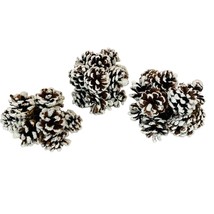 3 Mini Snow Frosted Pinecones Christmas Ornaments Country Cabin Decor  Vintage - £13.11 GBP