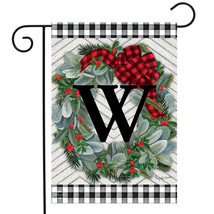 Winter Wreath Monogram Letter W Garden Flag 12.5&quot; X 18&quot; - £15.70 GBP