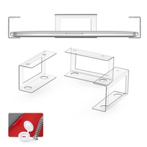 Transparent Under Desk Laptop Holder Mount with Adhesive &amp; Screw in, Devices Upt - £35.54 GBP
