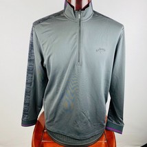 Calloway Weather Series Mens Large L Gray 1/2 Zip Athletic Long Sleeve Golf Top - £16.46 GBP