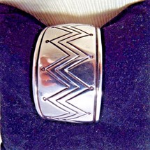Signed C J Vintage Native American Sterling Silver Navajo Cuff Bracelet ... - £318.74 GBP