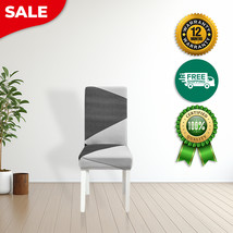 Anyhouz Chair Cover Gray Geometric Elastic Slipcover Dining Decor - $445.49 MXN