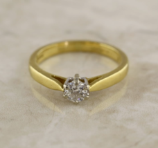 0.25CT Moissanit Solitaire Engagement Gold Ring 14K Gelbgold Ringgröße - £620.60 GBP
