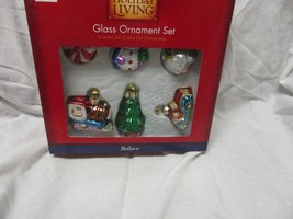 Holiday Living  Glass Believe Ornaments Set of 6 - £24.90 GBP