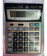 IDM Check &amp; Correct Desktop Calculator 12 Digit Big Display Battery/Powe... - $41.95 CAD