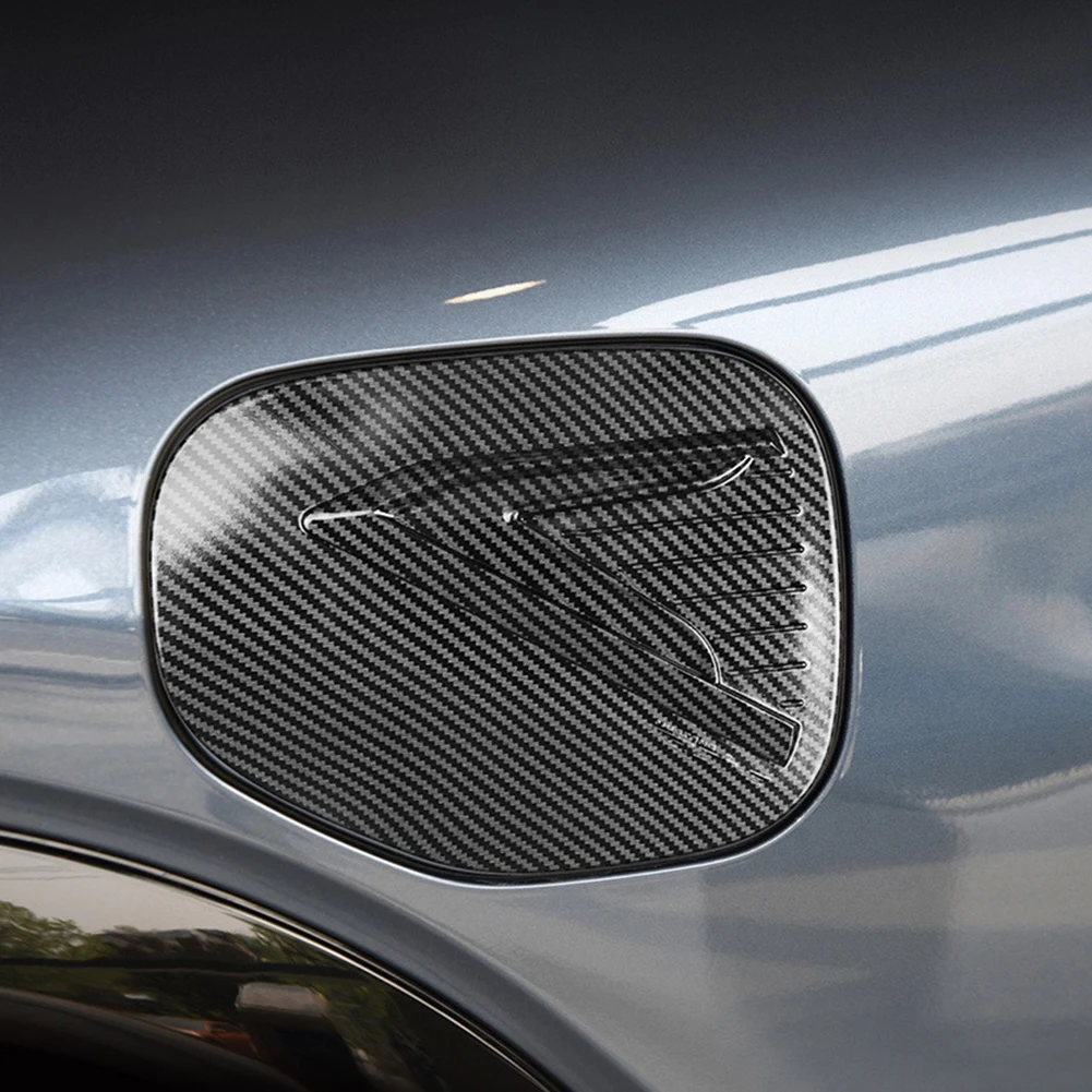 Ford Mustang Mach-E 2021+ Fuel Tank Cap Sticker - ABS Carbon Fiber Black - £19.74 GBP