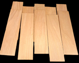 10 PIECES BEAUTIFUL THIN, KILN DRIED, SANDED ANIGRE 12&quot; X 3&quot; X 1/4&quot; LUMBER - £27.62 GBP