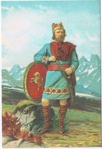 Postcard Norway King Puppy On Shield - $4.94