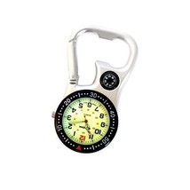 White Silver Clip-on Carabiner FOB Watch with Compass for Doctors Nurses... - $32.00