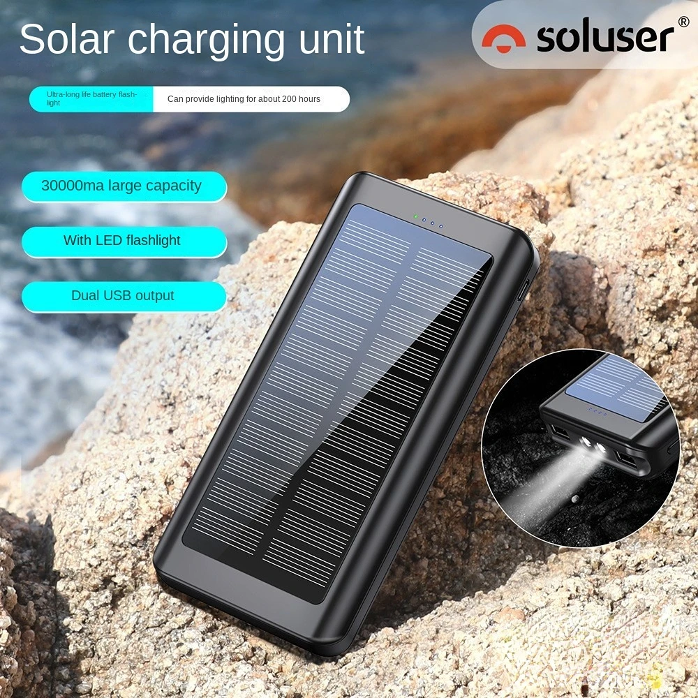 PSE Ultra-thin Mobile Power 30000mAh Solar Charging Battery 5V2.1A Two-way Fast  - £221.00 GBP