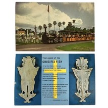 Key West FL Conch Tour Train Maine Memorial Crucifix Fish Vtg Postcard L... - $8.55