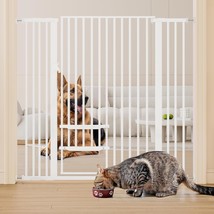 Extra Tall 55 High Metal Dog Gate With Cat Door, 29.5- 43 Wide Auto Close  - £90.62 GBP