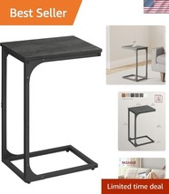 C-Shaped Side Table for Small Spaces - Misty Gray &amp; Black, Easy Assembly - $54.00