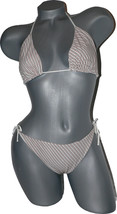NWT DELFINA Italy L bikini swimsuit designer side tie 2pc cocoa rust triangle - £46.76 GBP