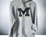 Nike Mens Michigan Club Fleece Gray Hoodie Jacket Size Large Pullover Dr... - £26.02 GBP