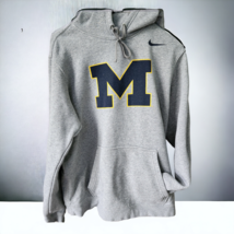 Nike Mens Michigan Club Fleece Gray Hoodie Jacket Size Large Pullover Dr... - $32.56