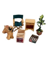 Decor Dollhouse Furniture Lot 6 Dog Chair Plant 2 Crates Side Table 1:12 - $37.04