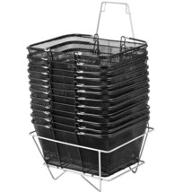 Mophorn 12PCS Shopping Baskets with Handles, Black Metal Shopping Basket... - £135.88 GBP