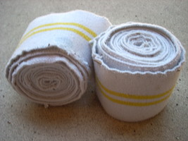 knee wraps vintage double gold stripe 94&quot; long - $25.00