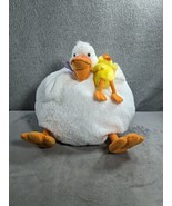 Figi Plump White Easter Duckling Holding Yellow Tulip Purple Ribbon 9” P... - $15.98