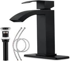 Homikit Black Waterfall Bathroom Faucet for Sink 1 or 3 Hole,, Single Handle - £25.15 GBP