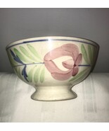 Antique Pottery Bowl Classic French Deco Rose Staffordshire Pastel TurnO... - $86.12 CAD