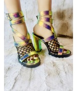Cape Robbin Sexy Mermaid Hologram Chunky Heel Platform Sandals  - $35.00
