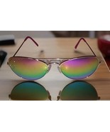Women&#39;s Rainbow Mirrored Tinted Aviator Sunglasses Rosegold/Pink Metal F... - $237.82 MXN