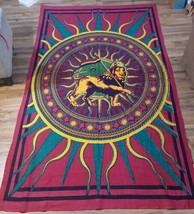 Wall Hanging Sheet Decor King of the Jungle Lion Sun Celestial Leo Zodia... - $37.23