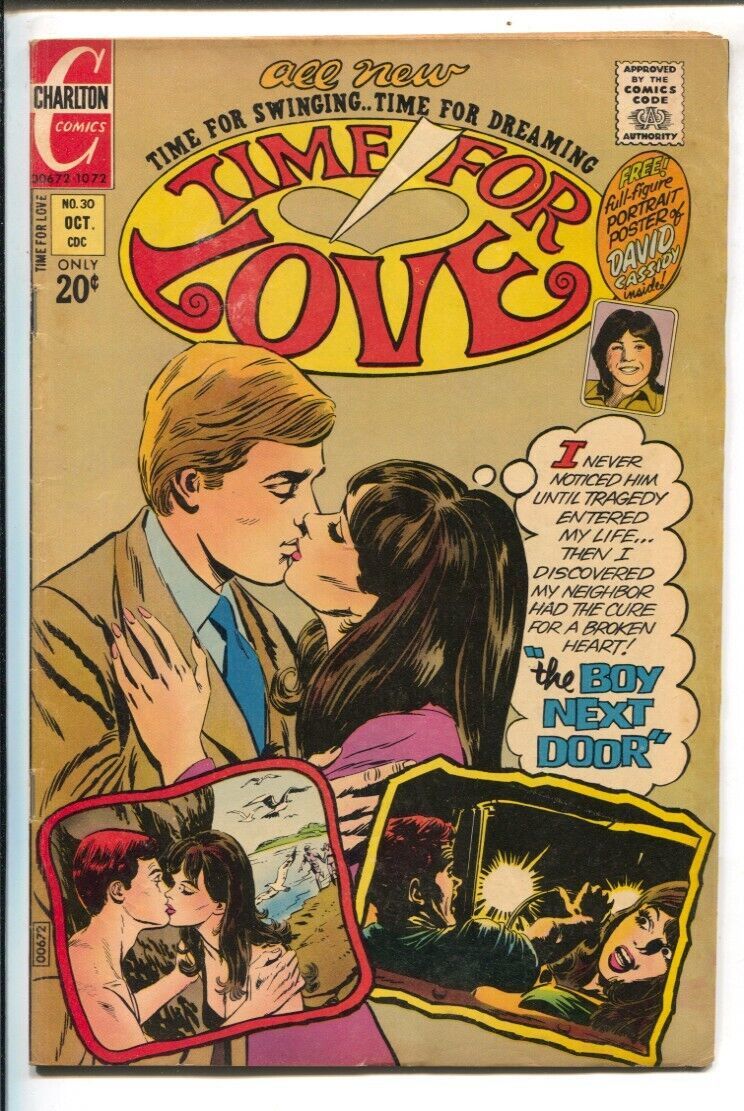 Primary image for Time For Love #30 1972-Charlton-David Cassidy poster-Lip lock cover-20¢ cover...