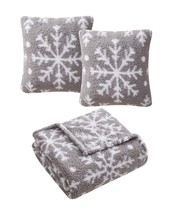 $60 Birch Trails Holiday Prints 3-Pack Sherpa 16x16in Pillows &amp; 50x60in Throw - £13.03 GBP