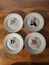 Rosanna 8” Cocktail Appetizer Plates LOT OF 4 Waiters ONE VERY SMALL CHI... - £27.24 GBP