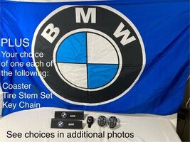 Amazing Set:Leather Lanyard, 2Coasters, 4MetalTireCaps,Banner,HubCenters... - $138.60
