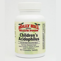 Holly Hill Health Foods, Children&#39;s Acidophilus, Grape, 60 Chewable Tablets - £13.26 GBP