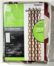 Style Selections Home Energy Saving Blackout Curtain 50x84in Quinn Red Ivory - $23.99