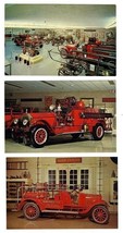 3 American Museum of Fire Fighting Postcards Hudson New York Chemical Truck - £15.50 GBP