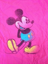 Disneyland Disney World Pink Distressed Vtg Style Mickey Mouse T-Shirt L 42&quot; Cst - £19.95 GBP
