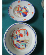 TIFFANY SEASHORE CERAMIC CHILDREN  PLATE AND BOWL  - $144.86 CAD