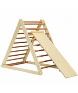 Foldable Wooden Climbing Triangle Indoor with Ladder for Toddler Baby-Na... - $203.00 CAD