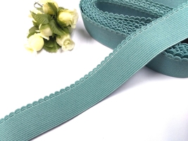 1&quot; / 25mm wide 5 -20 yds Soft Celadon Green Lt green Scalloped Elastic Band EB38 - £5.51 GBP+